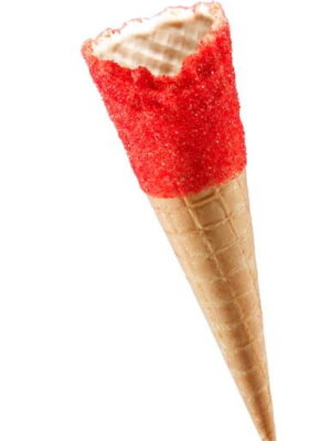 Tall Red Sherbet Fizz Waffle Cone