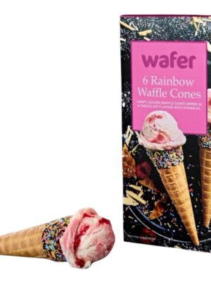 Retail Rainbow Waffle Cone (Box 12 x 6 cones)
