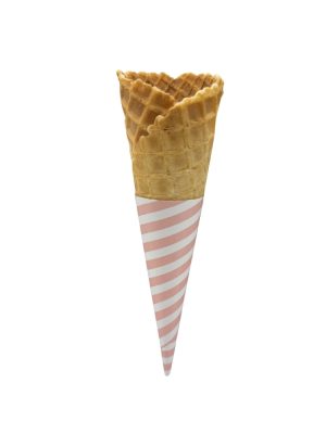 Pink Striped Cone Sleeves - for Tall Waffle/Sugar Cones & Medium Fiesta
