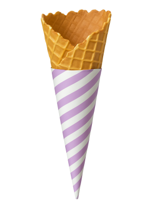 Purple Striped Cone Sleeves - for Medium Waffle Cones (150)