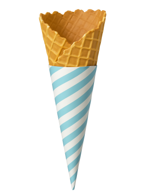 Blue Striped Cone Sleeves - for Marseille Waffle Cones (150)