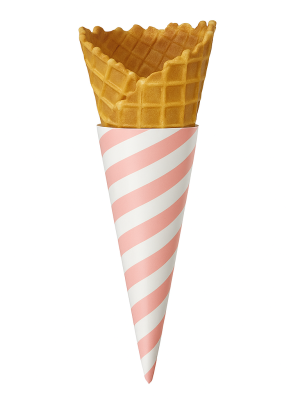 Pink Striped Cone Sleeves - for Tall Waffle/Sugar Cones & Medium Fiesta