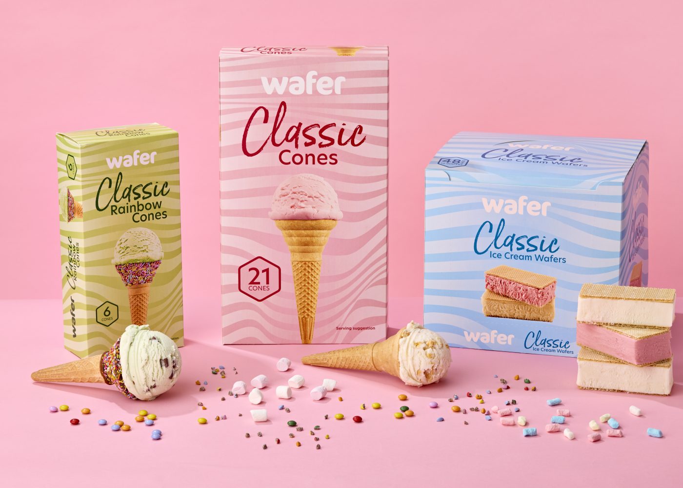Classic Cones packaging trio with cones