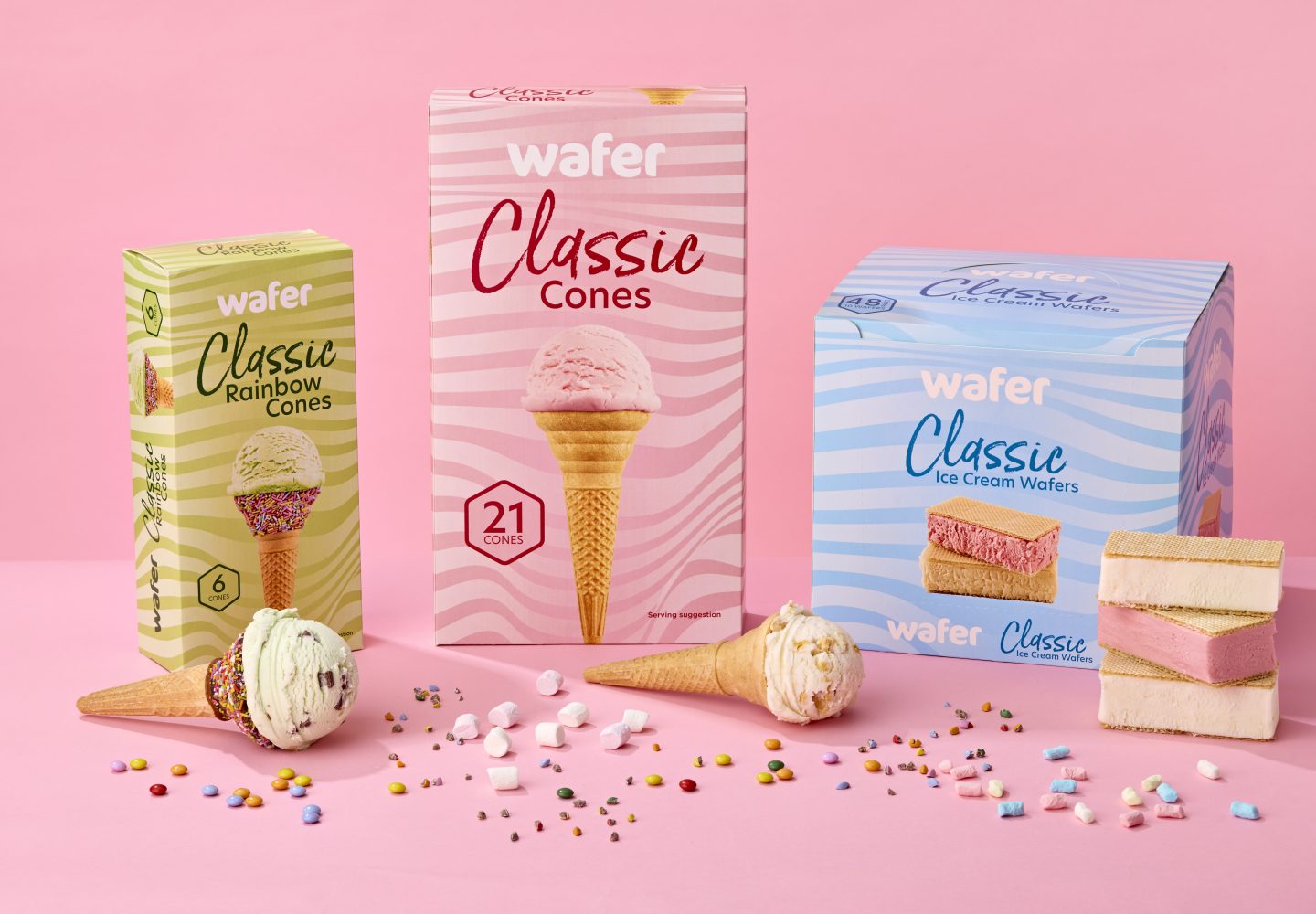Classic Cones packaging trio with cones